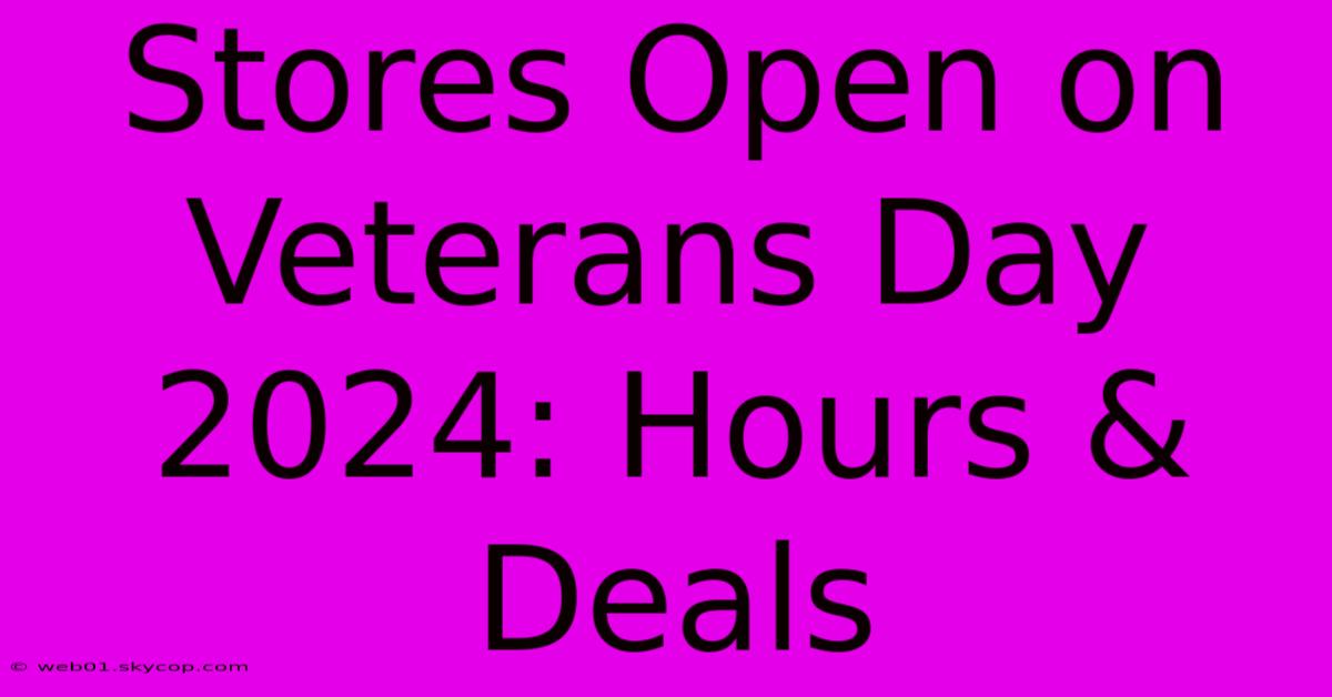 Stores Open On Veterans Day 2024: Hours & Deals