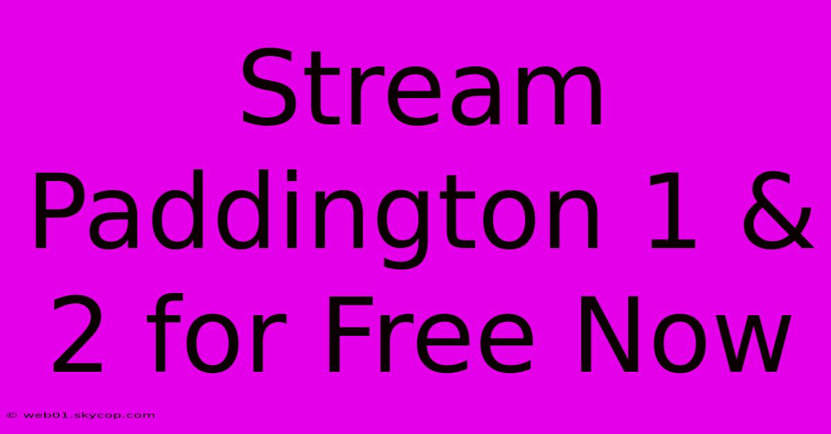 Stream Paddington 1 & 2 For Free Now