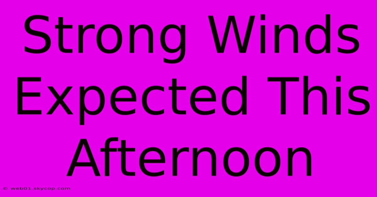 Strong Winds Expected This Afternoon