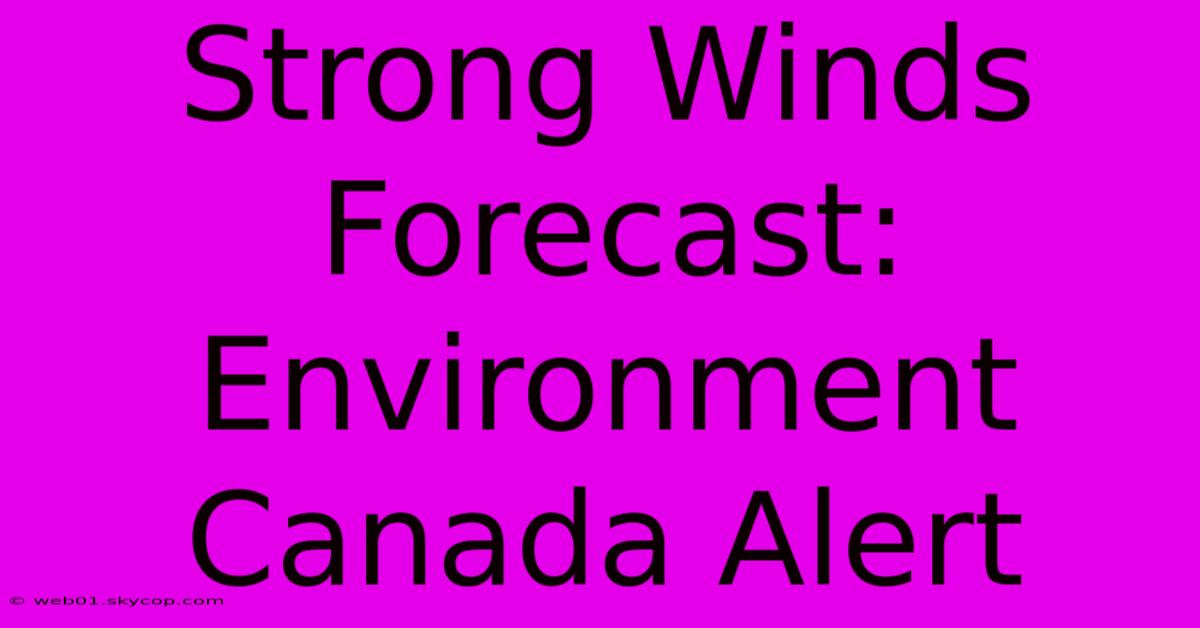 Strong Winds Forecast: Environment Canada Alert