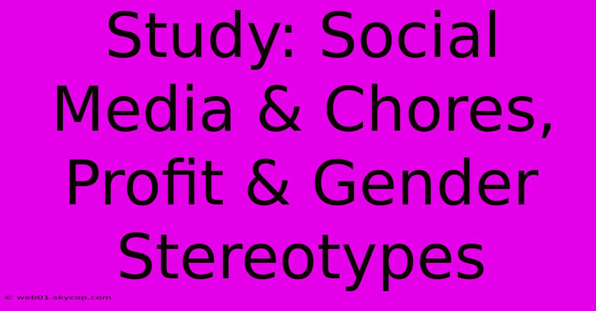 Study: Social Media & Chores, Profit & Gender Stereotypes