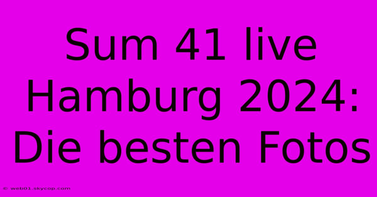 Sum 41 Live Hamburg 2024: Die Besten Fotos