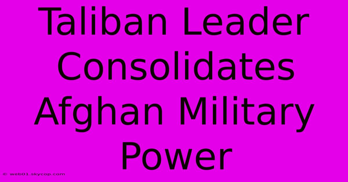 Taliban Leader Consolidates Afghan Military Power