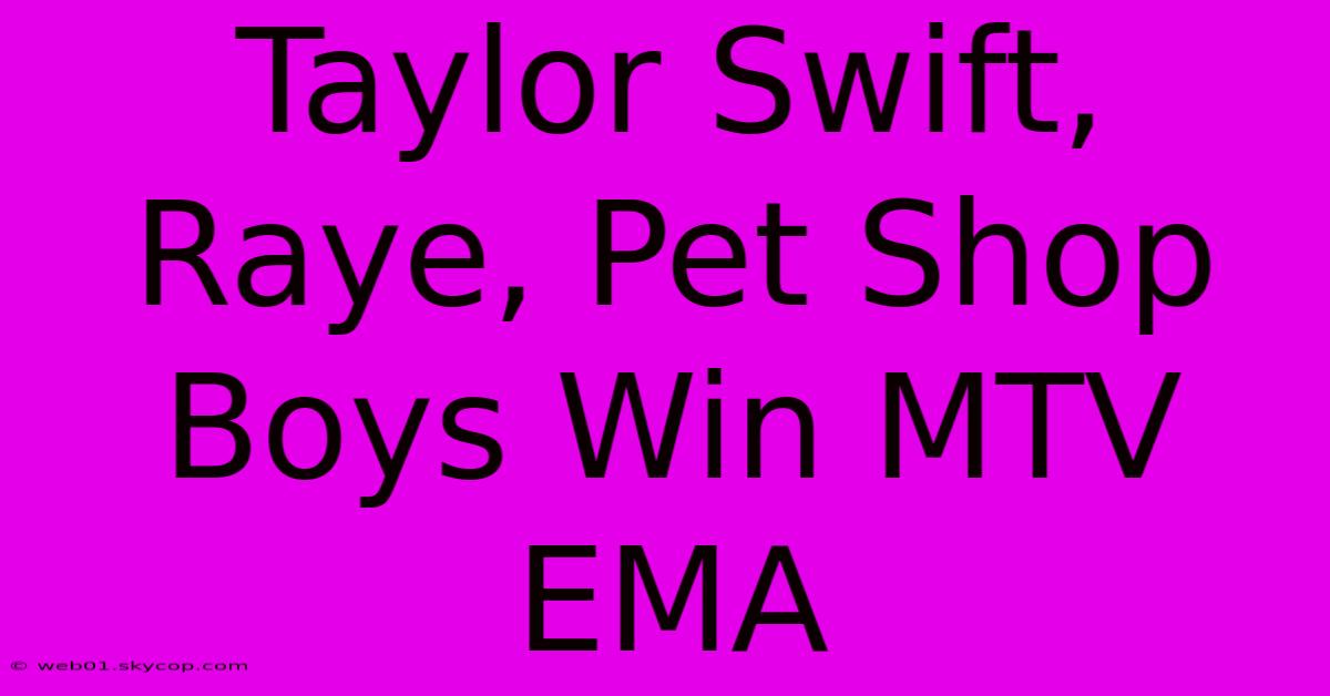 Taylor Swift, Raye, Pet Shop Boys Win MTV EMA