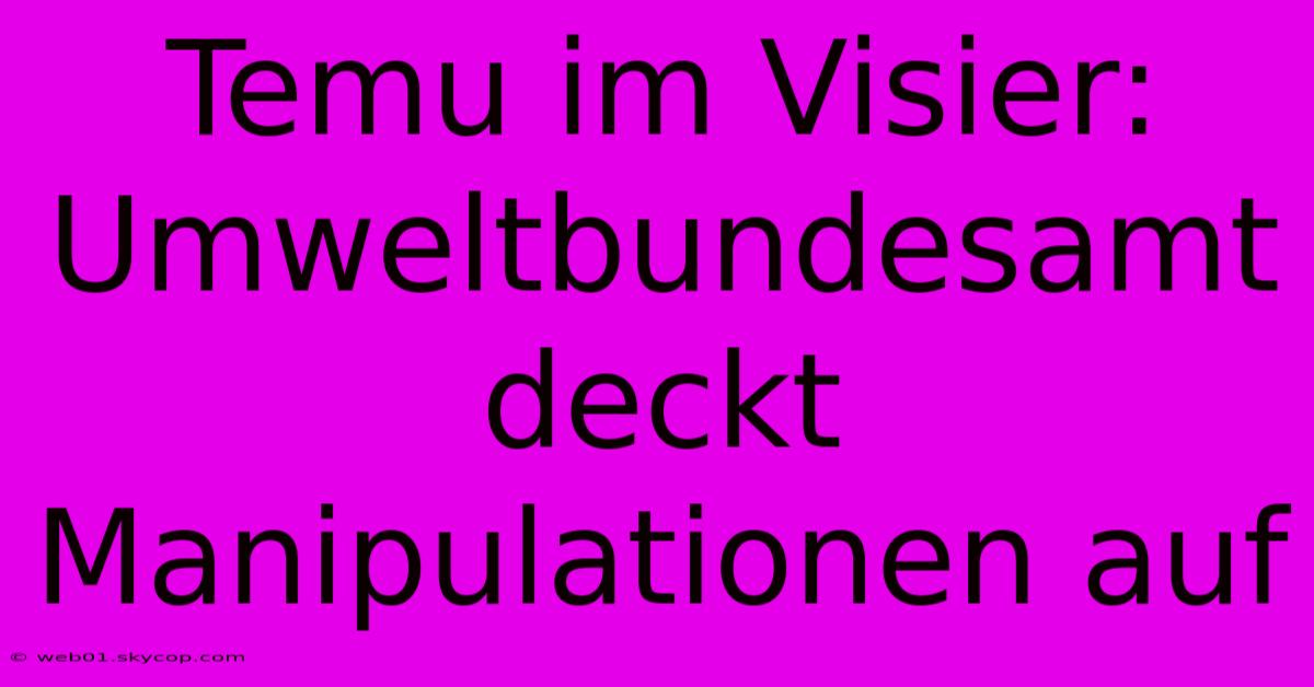 Temu Im Visier: Umweltbundesamt Deckt Manipulationen Auf