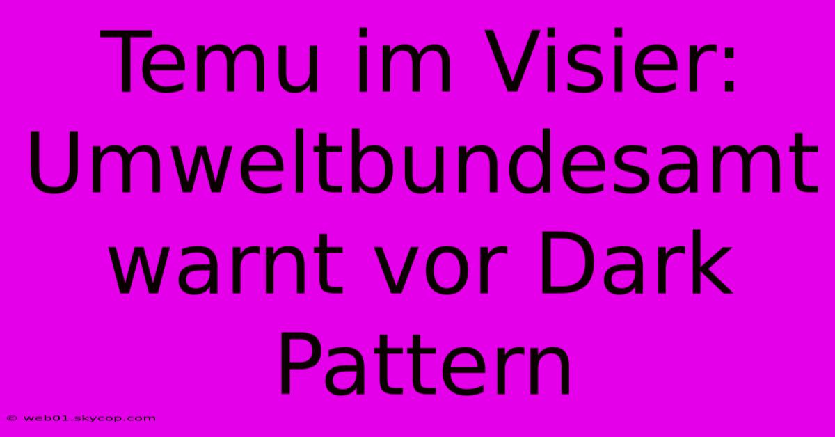 Temu Im Visier: Umweltbundesamt Warnt Vor Dark Pattern