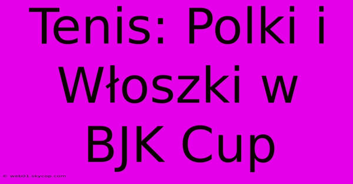 Tenis: Polki I Włoszki W BJK Cup