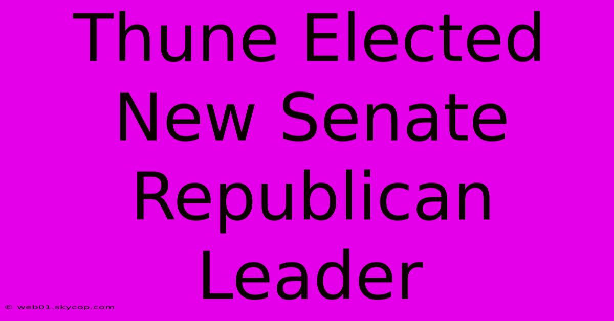 Thune Elected New Senate Republican Leader