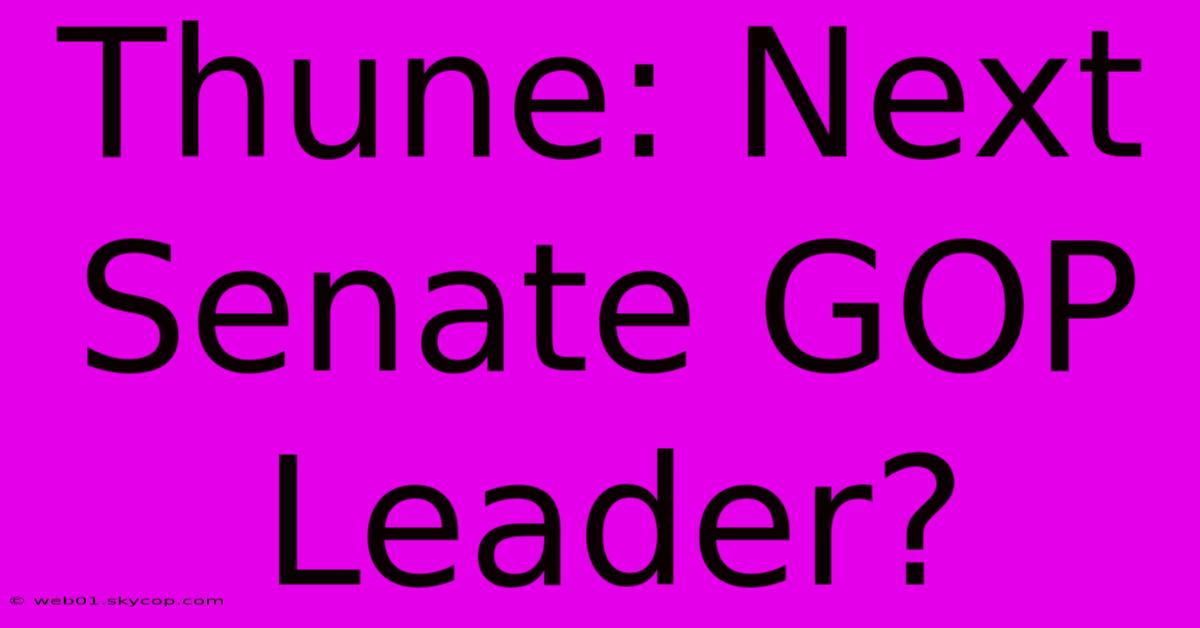 Thune: Next Senate GOP Leader?