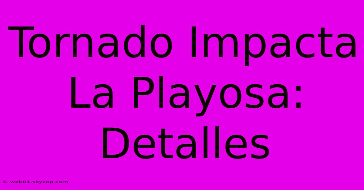 Tornado Impacta La Playosa: Detalles