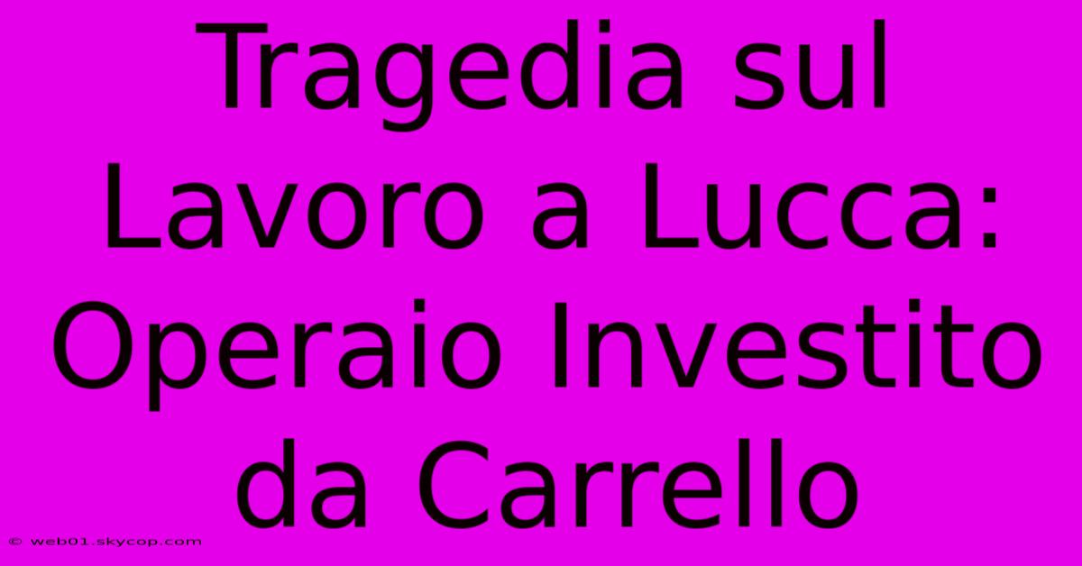 Tragedia Sul Lavoro A Lucca: Operaio Investito Da Carrello