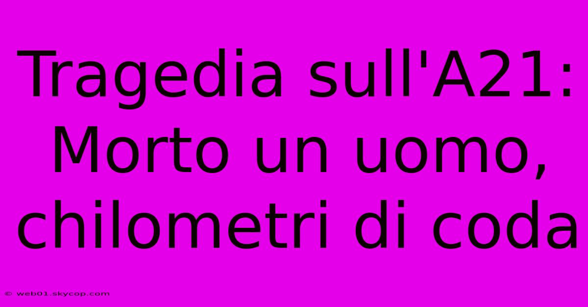 Tragedia Sull'A21: Morto Un Uomo, Chilometri Di Coda