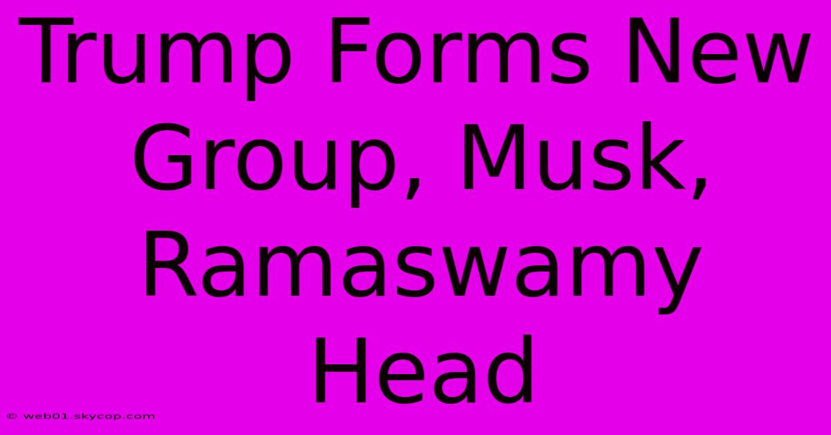 Trump Forms New Group, Musk, Ramaswamy Head 