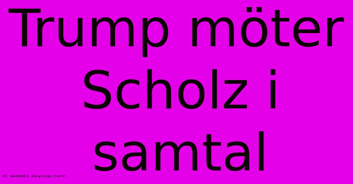 Trump Möter Scholz I Samtal