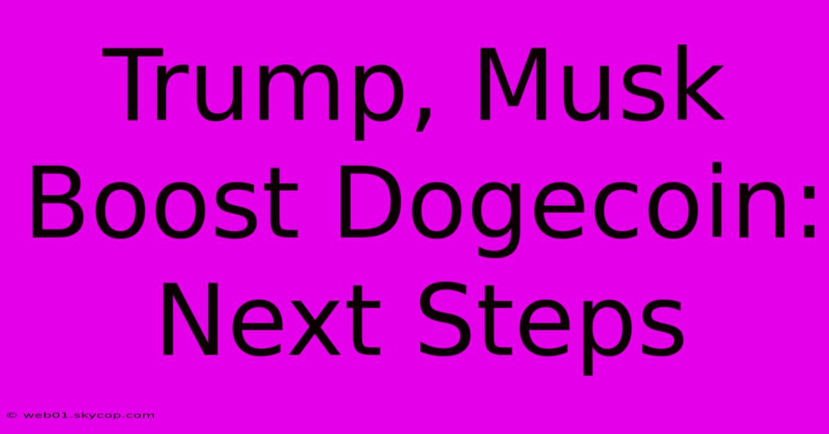 Trump, Musk Boost Dogecoin: Next Steps