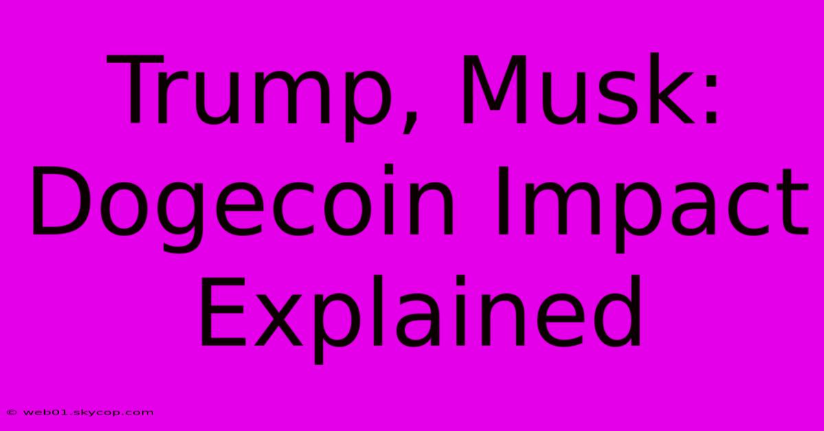 Trump, Musk:  Dogecoin Impact Explained 