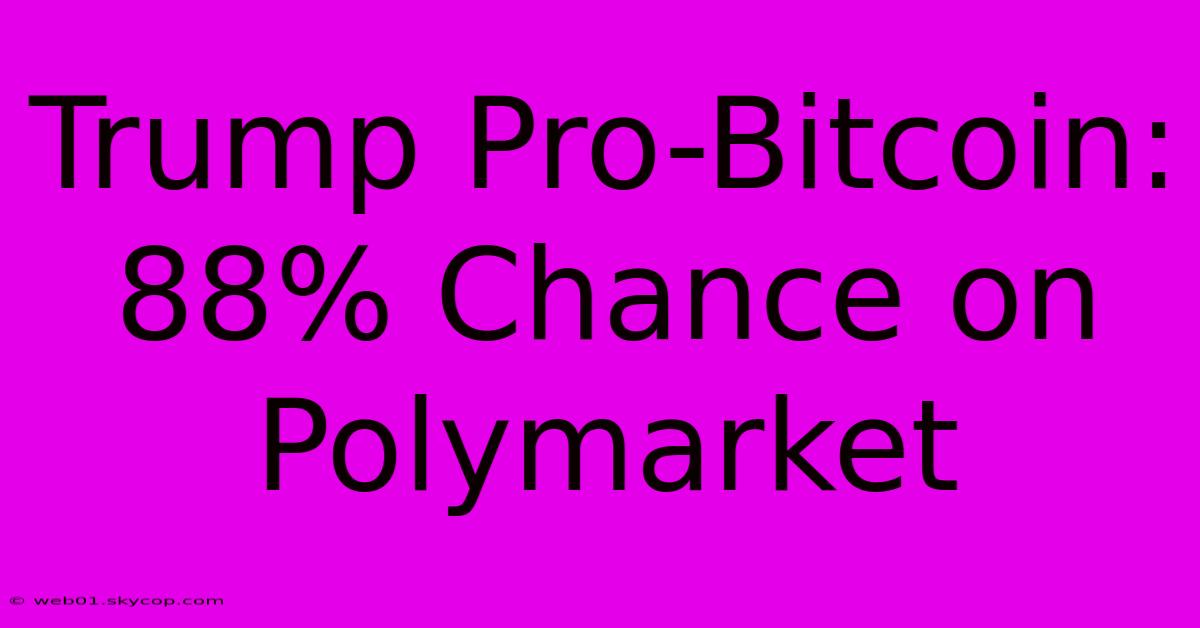 Trump Pro-Bitcoin: 88% Chance On Polymarket 