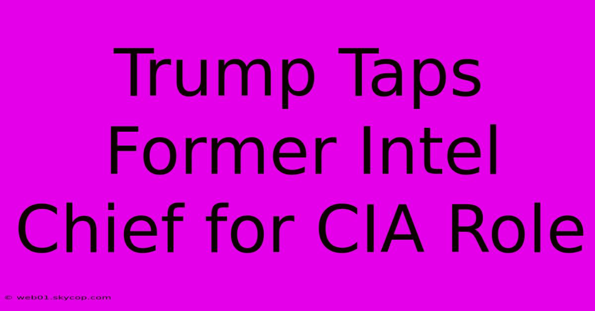 Trump Taps Former Intel Chief For CIA Role