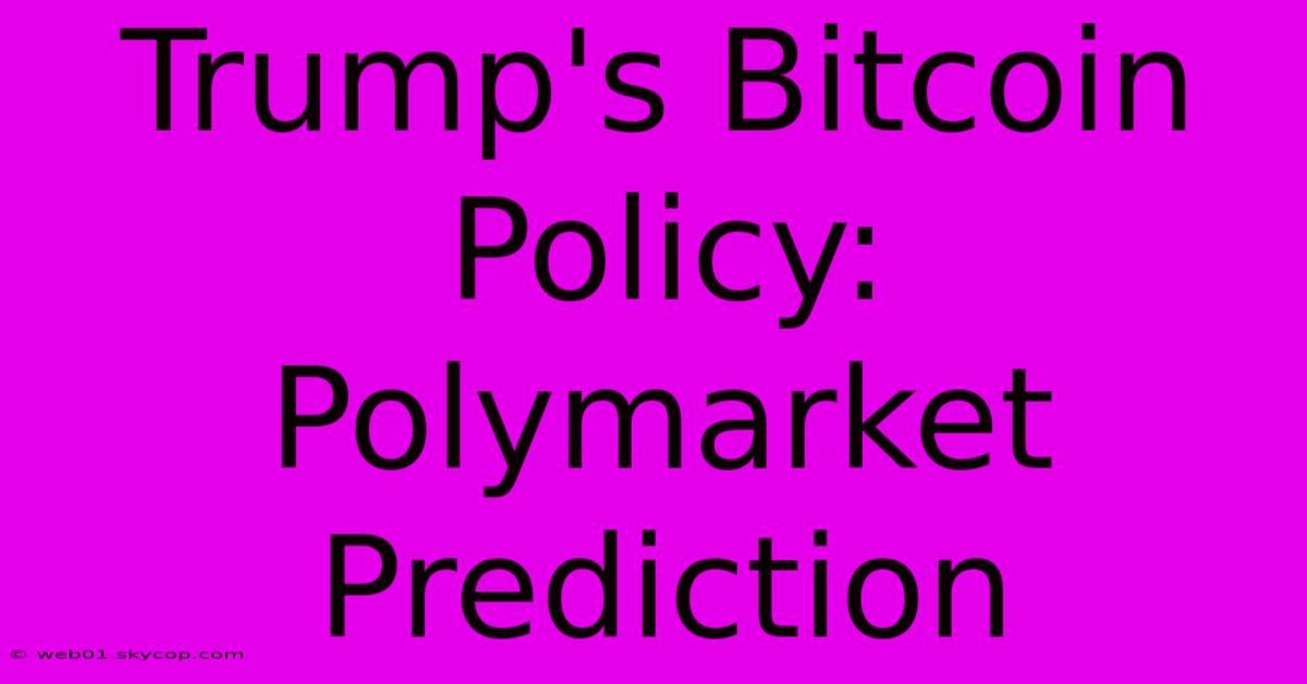 Trump's Bitcoin Policy: Polymarket Prediction