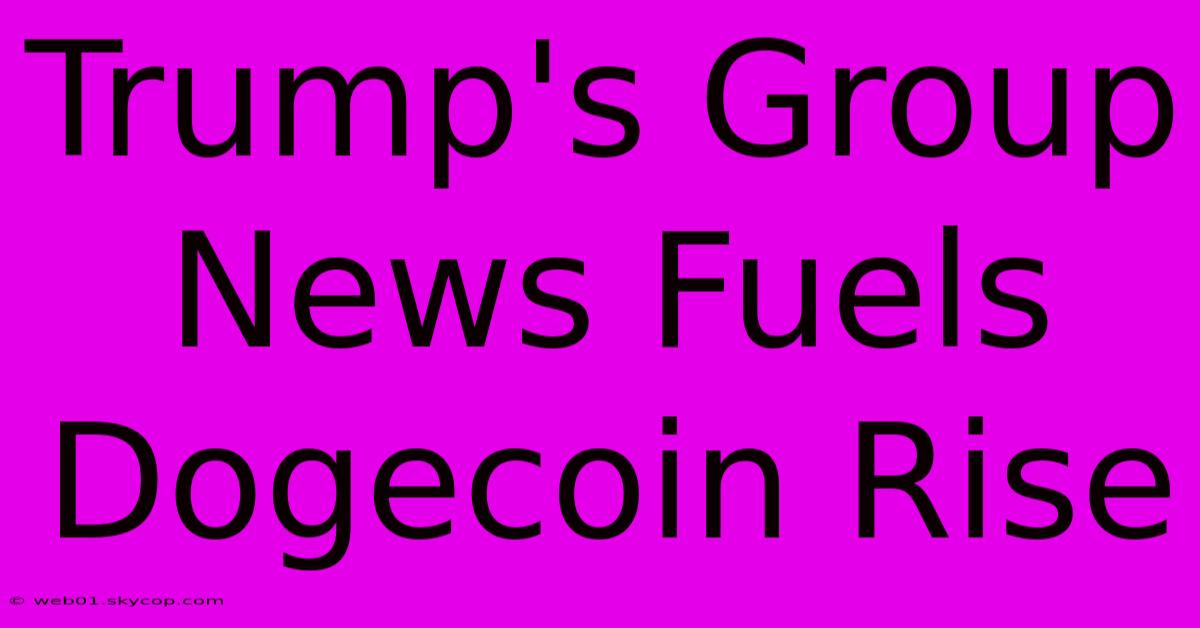 Trump's Group News Fuels Dogecoin Rise