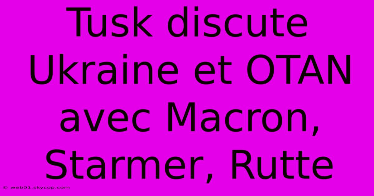 Tusk Discute Ukraine Et OTAN Avec Macron, Starmer, Rutte