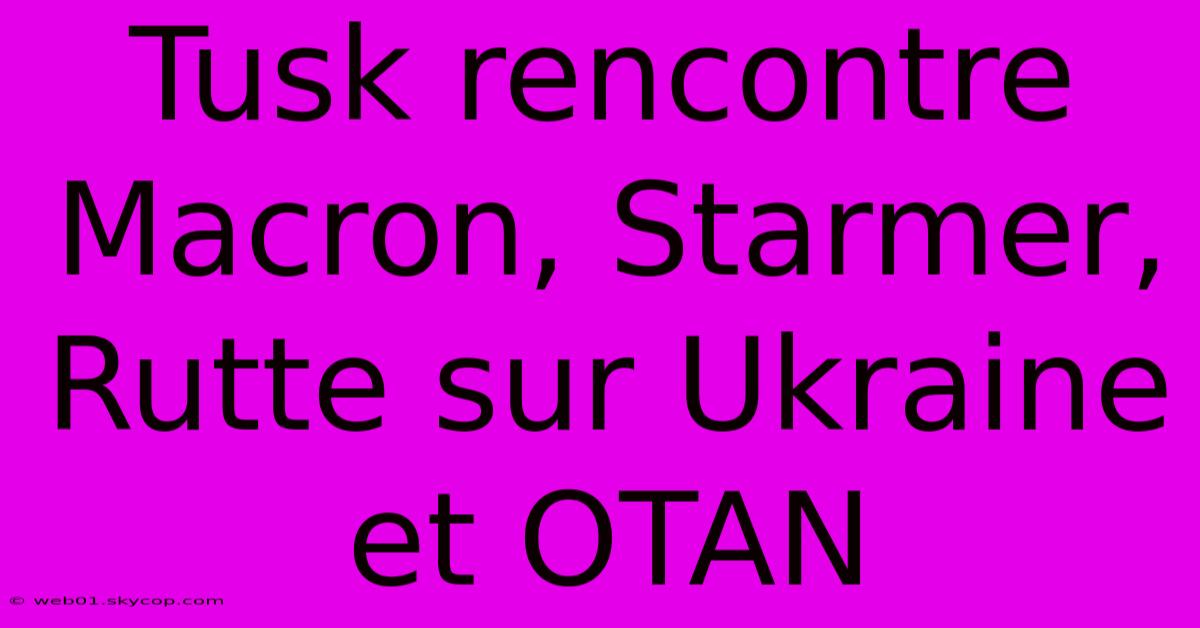 Tusk Rencontre Macron, Starmer, Rutte Sur Ukraine Et OTAN