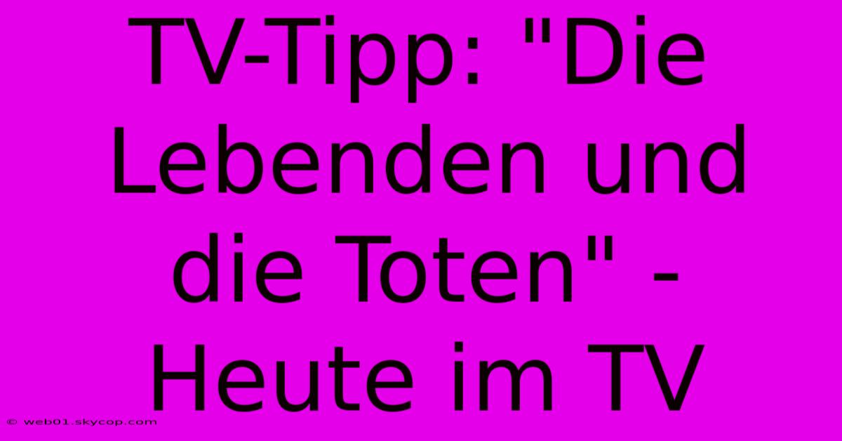 TV-Tipp: 