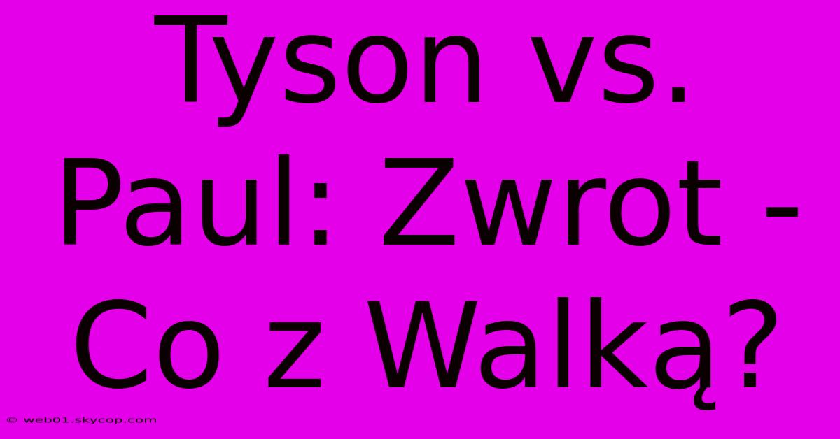 Tyson Vs. Paul: Zwrot - Co Z Walką?