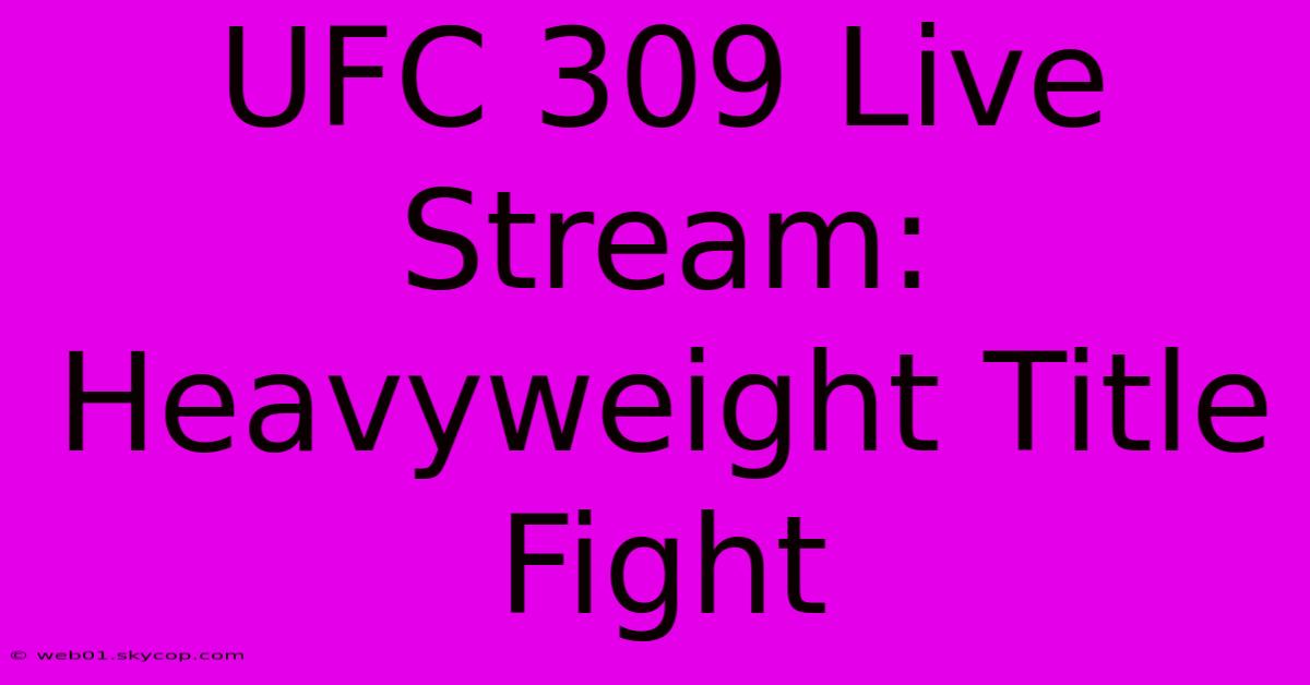 UFC 309 Live Stream: Heavyweight Title Fight