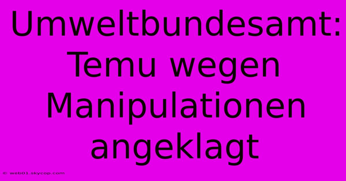 Umweltbundesamt: Temu Wegen Manipulationen Angeklagt