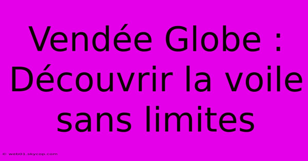 Vendée Globe : Découvrir La Voile Sans Limites