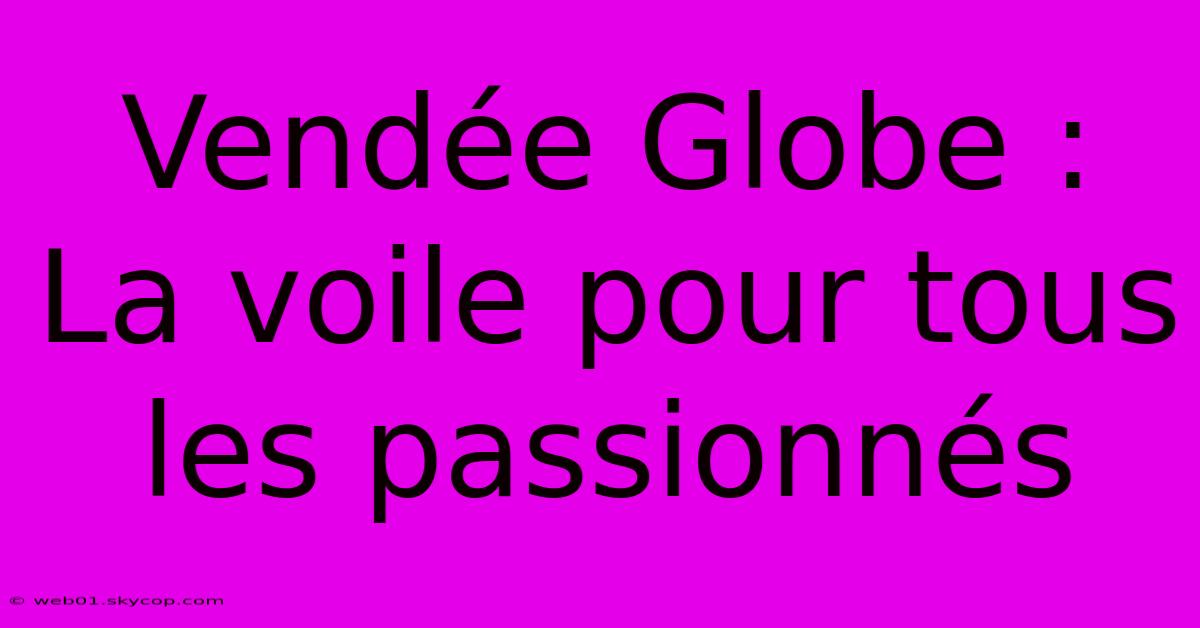 Vendée Globe : La Voile Pour Tous Les Passionnés