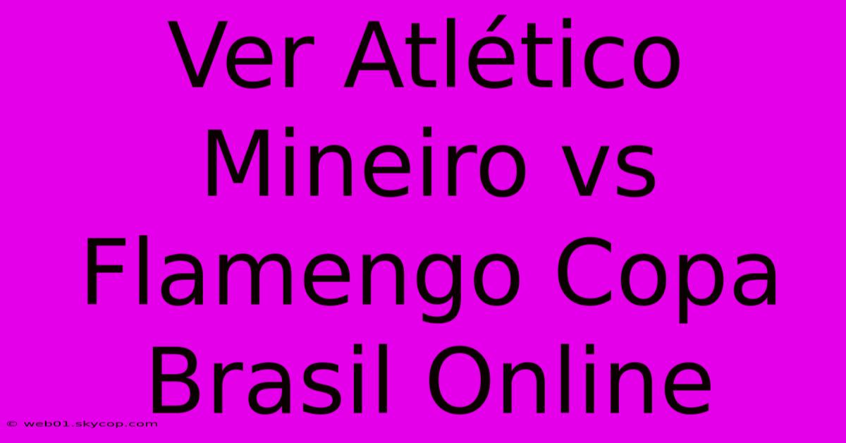 Ver Atlético Mineiro Vs Flamengo Copa Brasil Online 