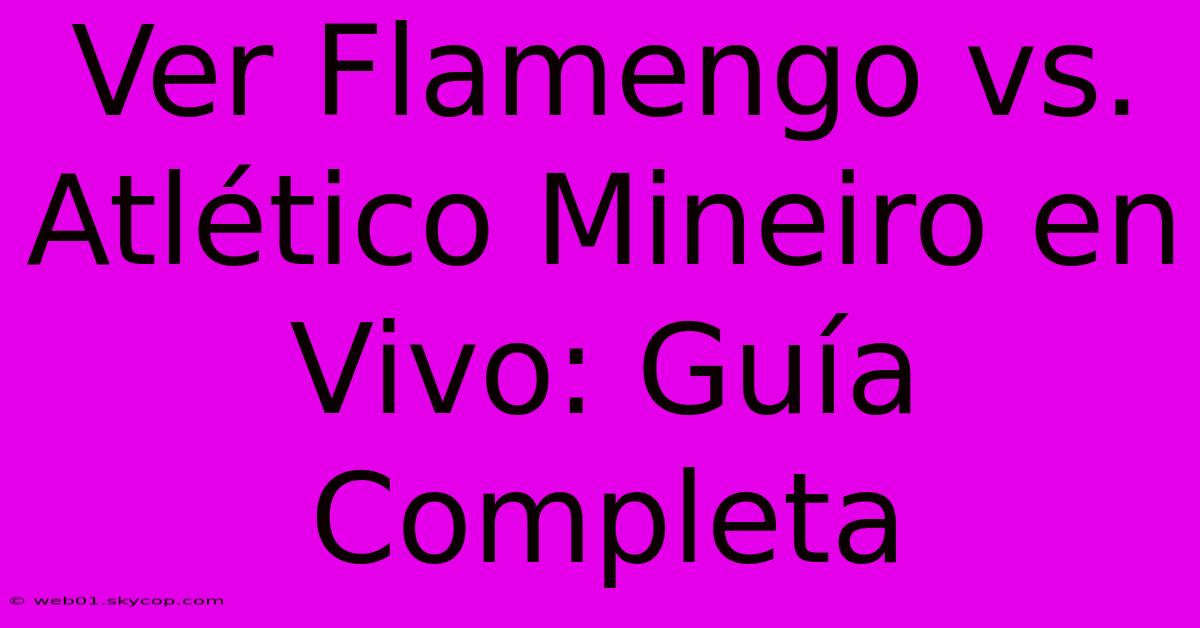 Ver Flamengo Vs. Atlético Mineiro En Vivo: Guía Completa