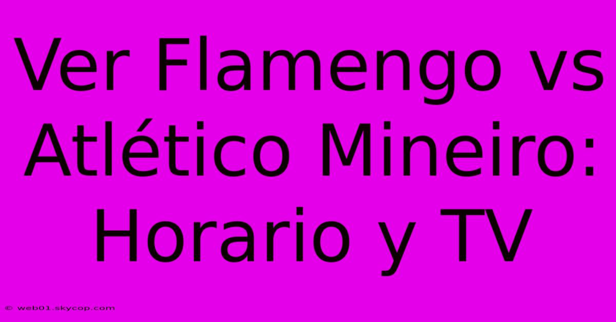 Ver Flamengo Vs Atlético Mineiro: Horario Y TV