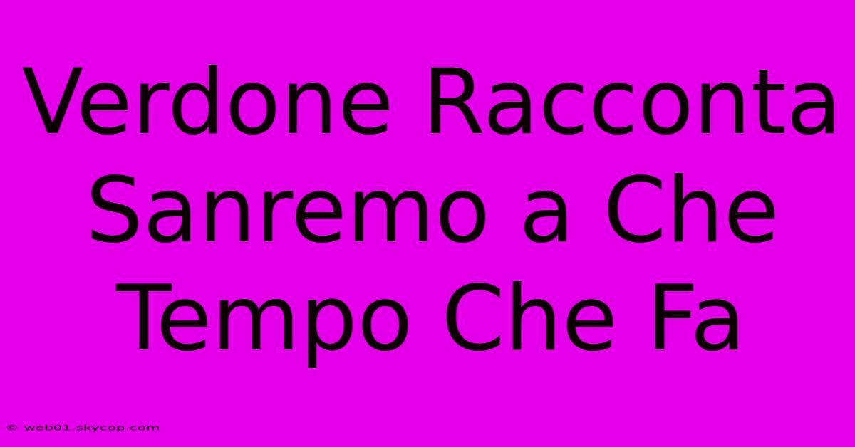 Verdone Racconta Sanremo A Che Tempo Che Fa