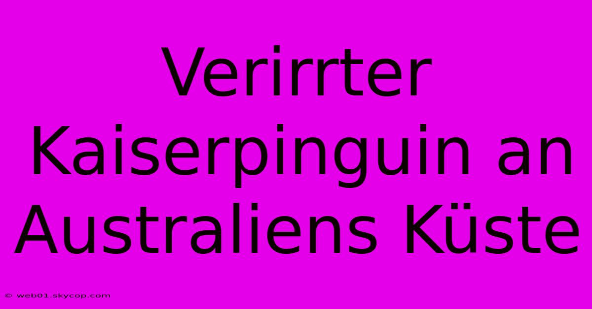 Verirrter Kaiserpinguin An Australiens Küste