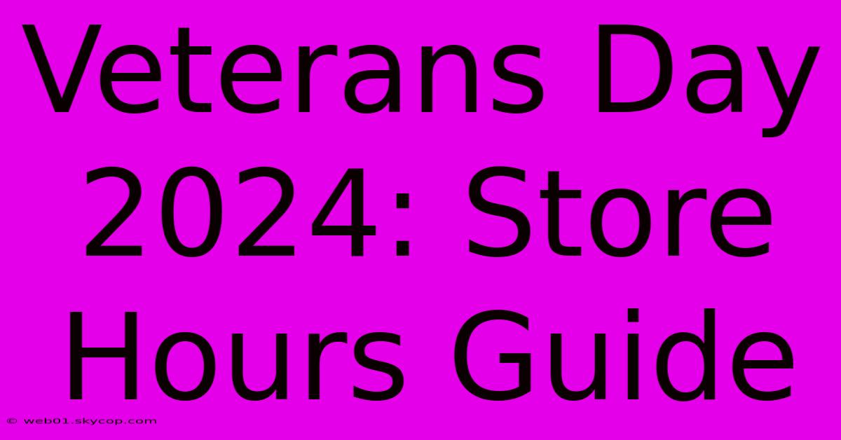 Veterans Day 2024: Store Hours Guide 