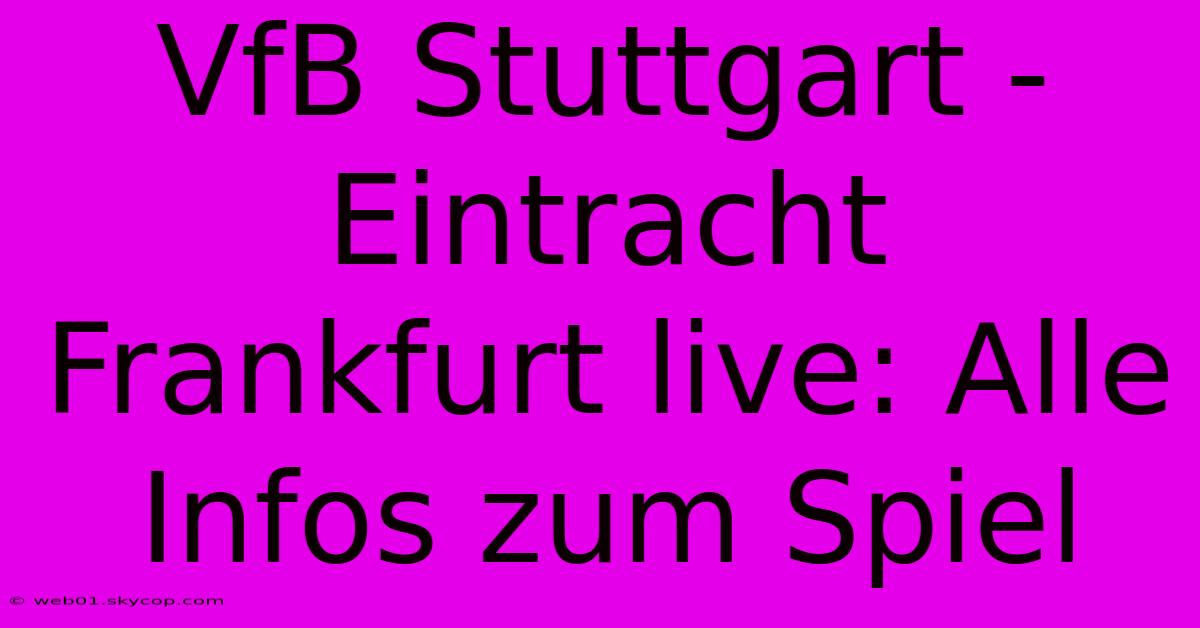 VfB Stuttgart - Eintracht Frankfurt Live: Alle Infos Zum Spiel