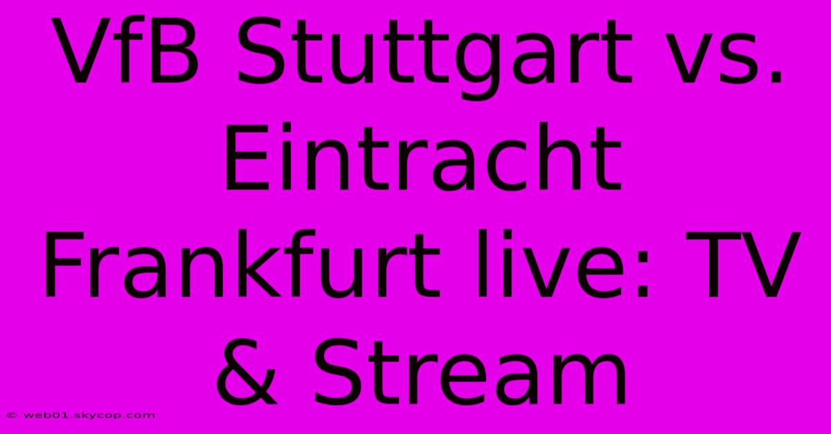 VfB Stuttgart Vs. Eintracht Frankfurt Live: TV & Stream