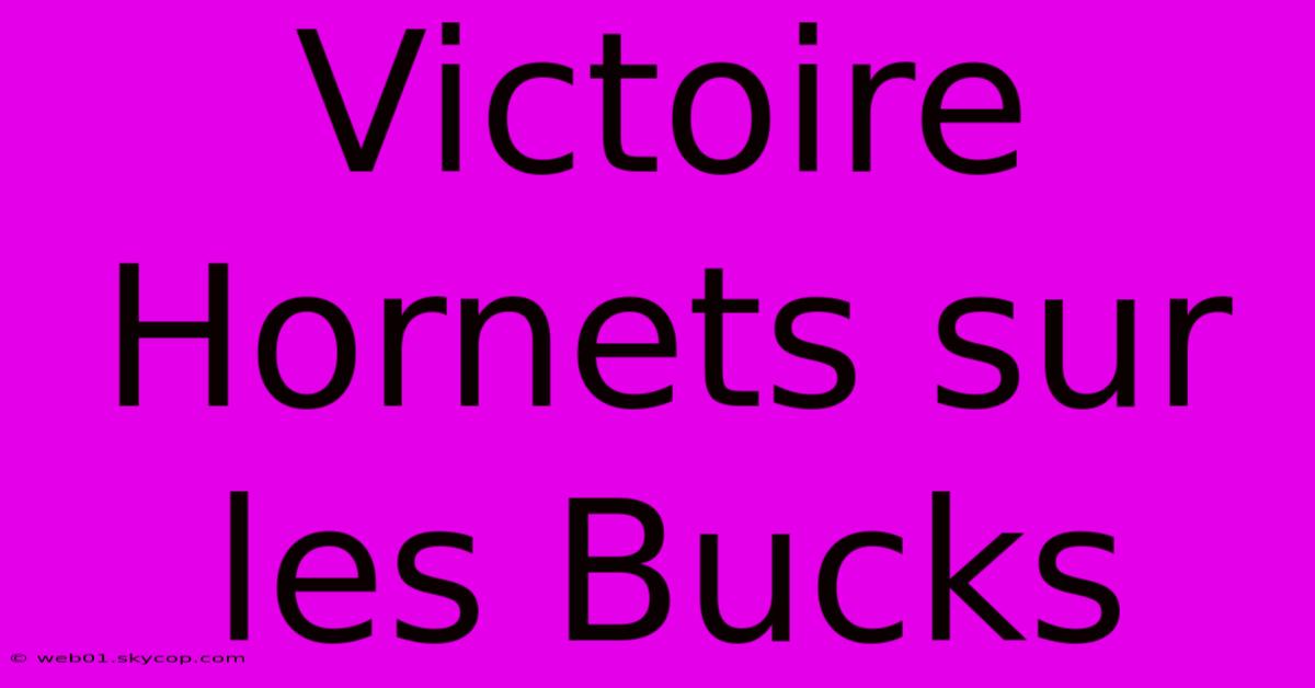 Victoire Hornets Sur Les Bucks