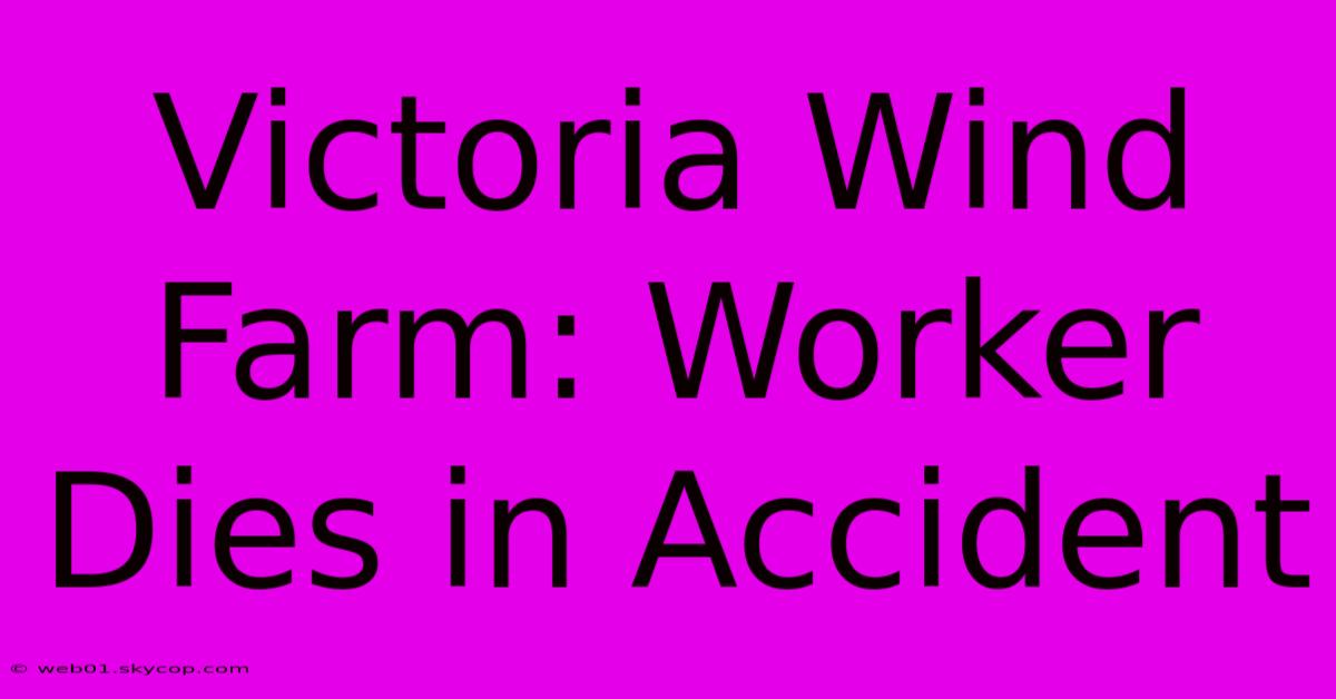 Victoria Wind Farm: Worker Dies In Accident