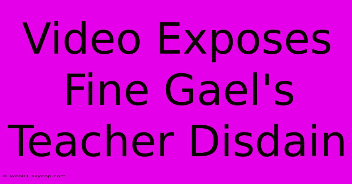 Video Exposes Fine Gael's Teacher Disdain 