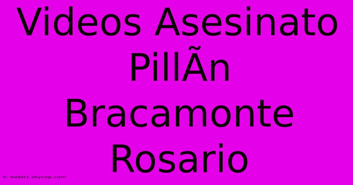 Videos Asesinato PillÃ­n Bracamonte Rosario