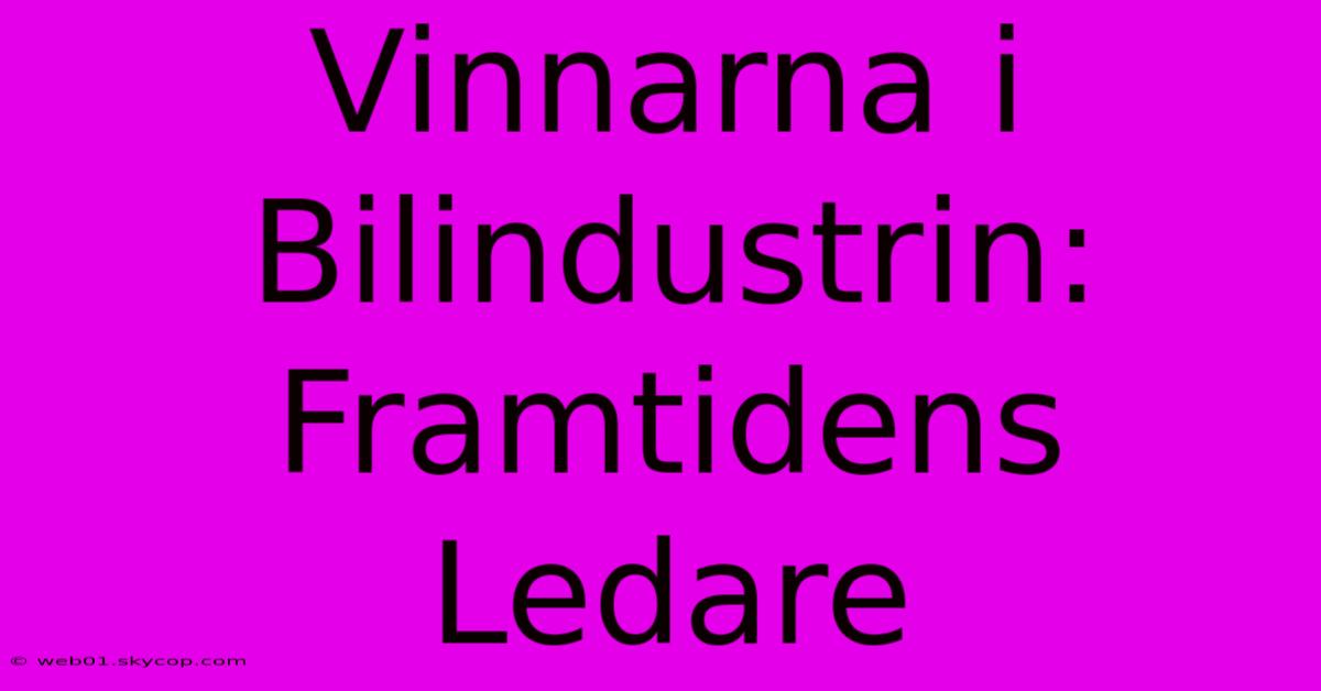 Vinnarna I Bilindustrin: Framtidens Ledare 