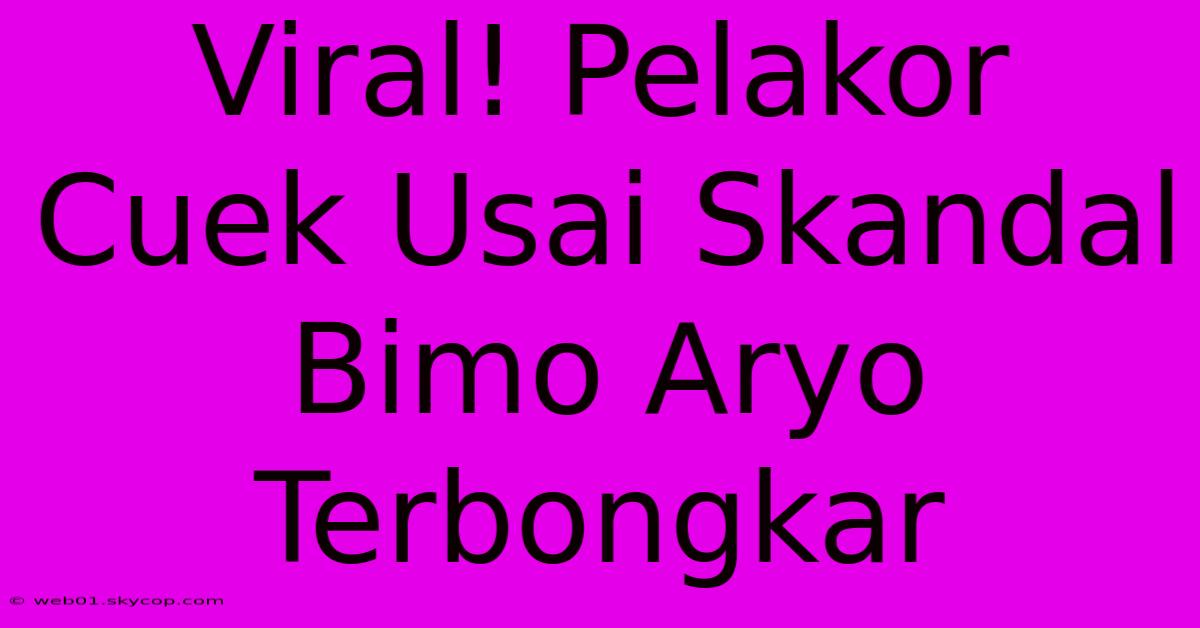 Viral! Pelakor Cuek Usai Skandal Bimo Aryo Terbongkar