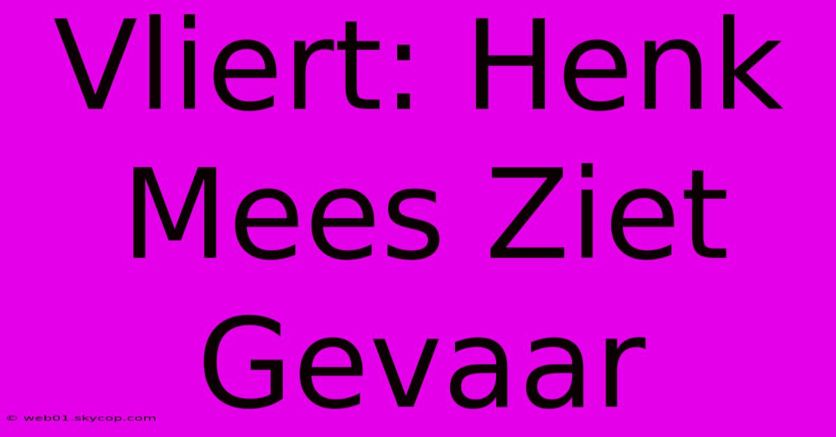 Vliert: Henk Mees Ziet Gevaar 