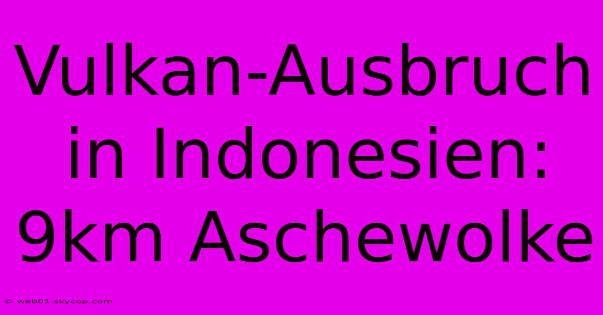 Vulkan-Ausbruch In Indonesien: 9km Aschewolke