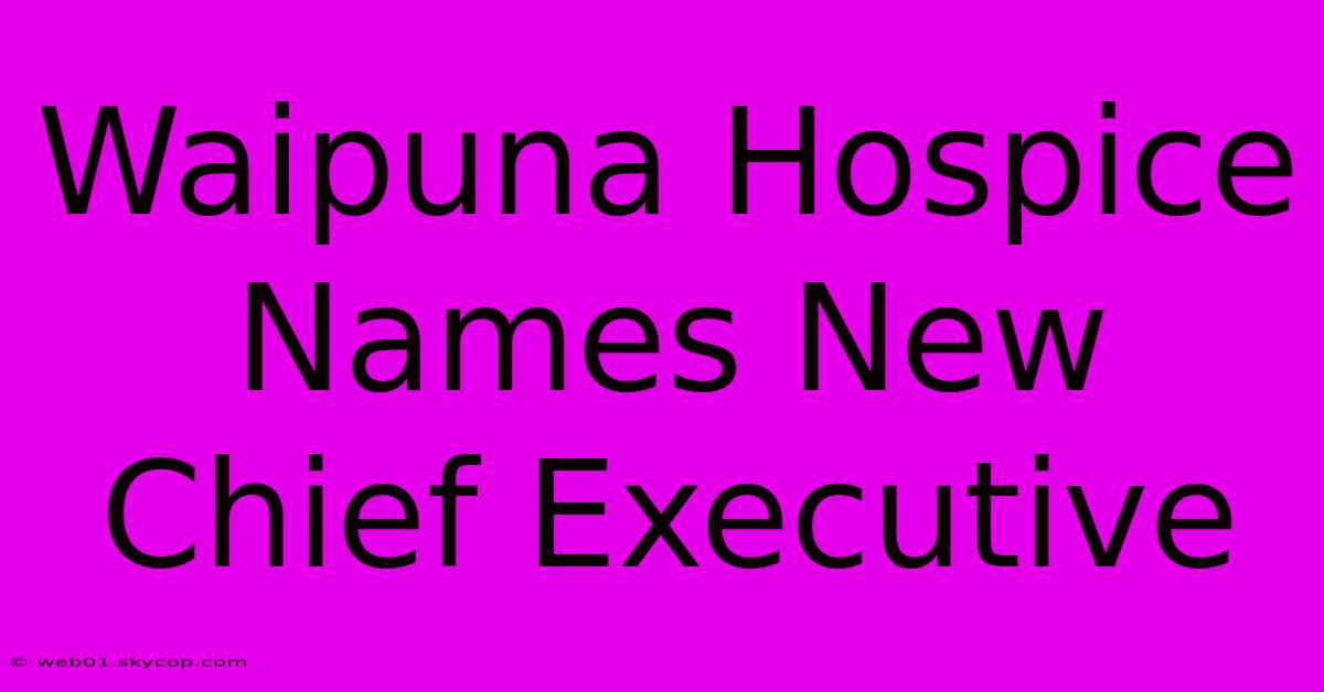 Waipuna Hospice Names New Chief Executive