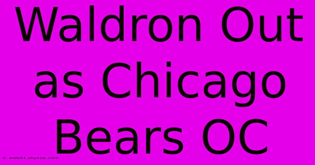 Waldron Out As Chicago Bears OC